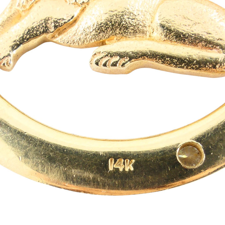 Vintage 14k Gold Diamond Leo Astrological Zodiac Pendant Pin