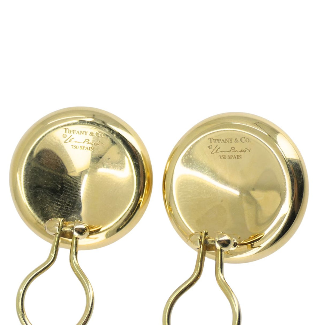 Vintage Elsa Peretti Tiffany & Co. 18k Gold Circular Thumbprint Clip On Earrings