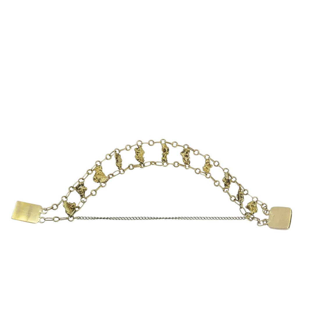 Vintage 22k Yellow Gold Nugget Link Bracelet, Circa 1970s