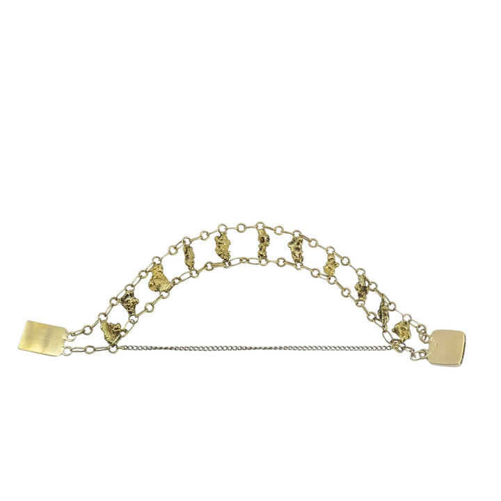 Vintage 22k Yellow Gold Nugget Link Bracelet, Circa 1970s