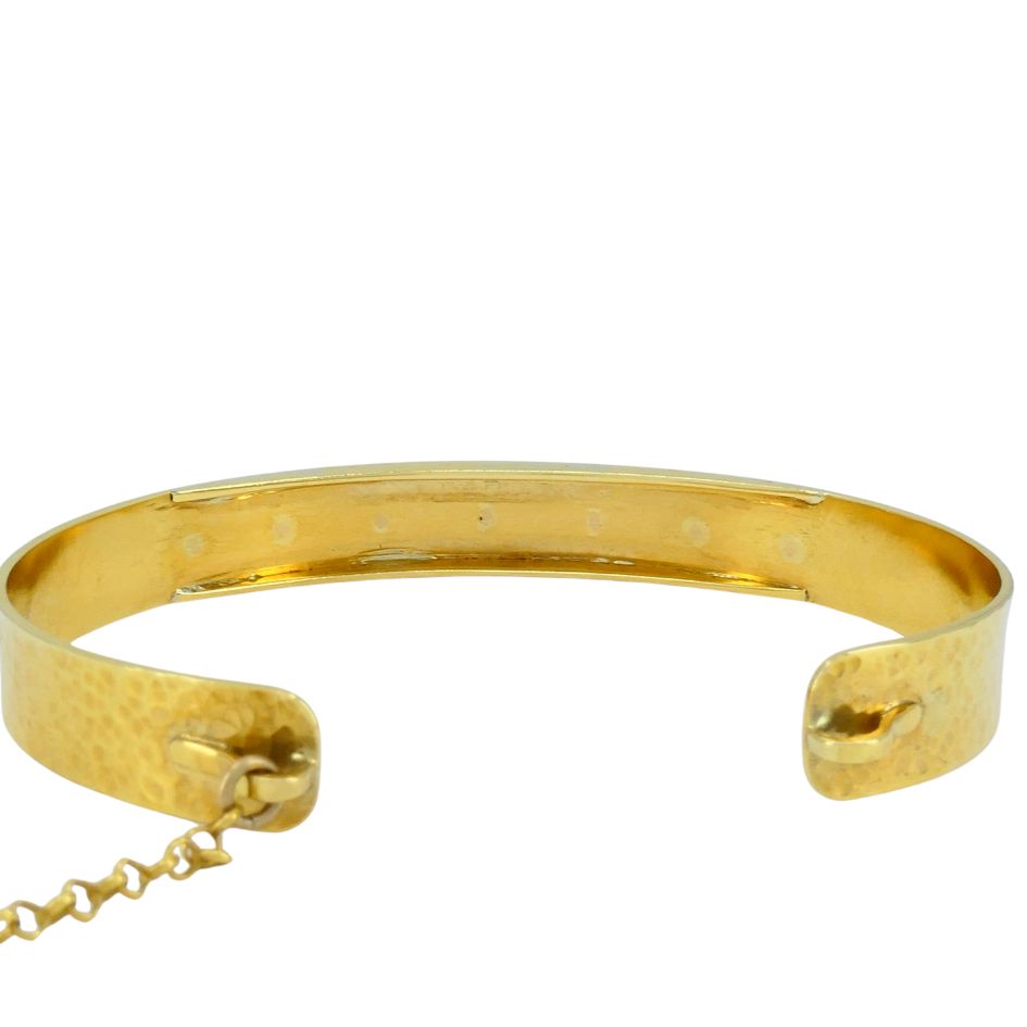 Vintage 18k Hammered Gold Cuff Bracelet