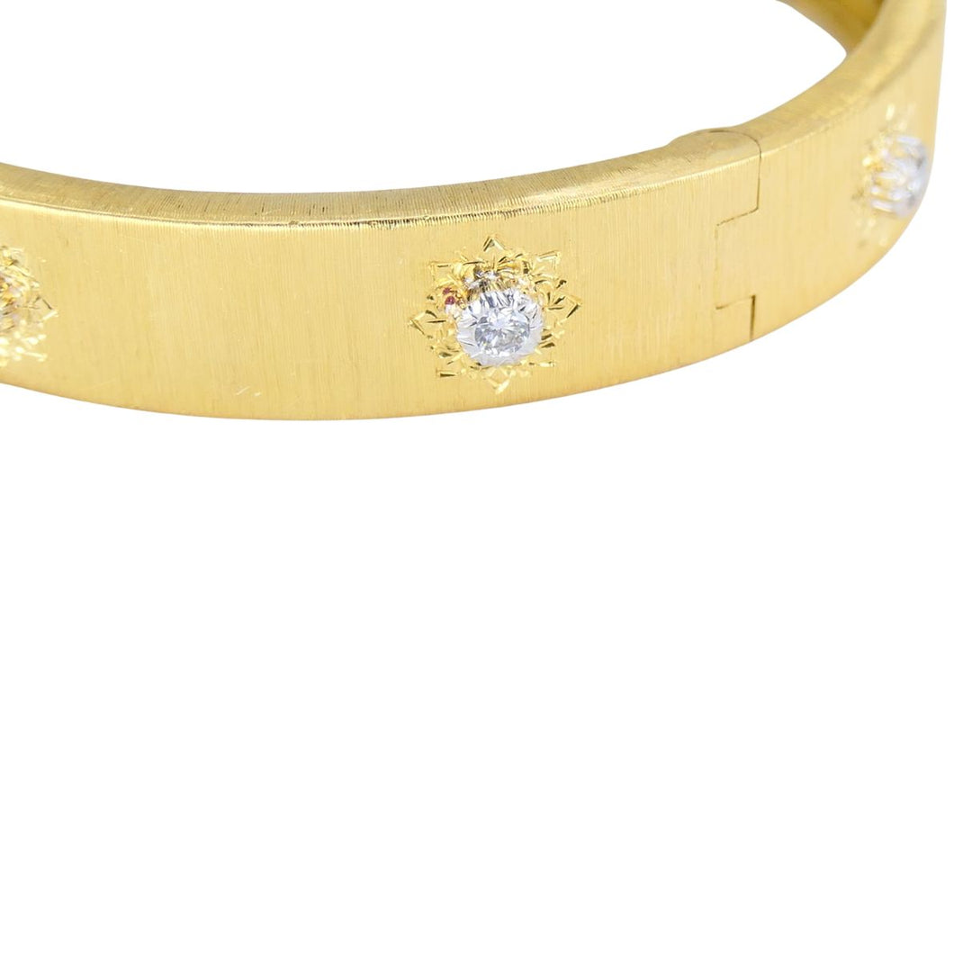 Vintage Buccellati 18k Gold Diamond Bangle Bracelet