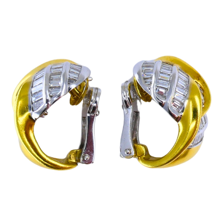 Vintage Luca Carati Diamond Earrings 18k Gold Italian Estate Jewelry