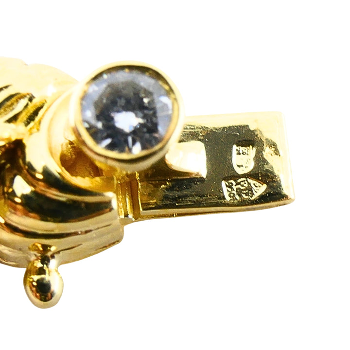 Vintage Van Cleef & Arpels 18k Gold Diamond Leaf Link Bracelet