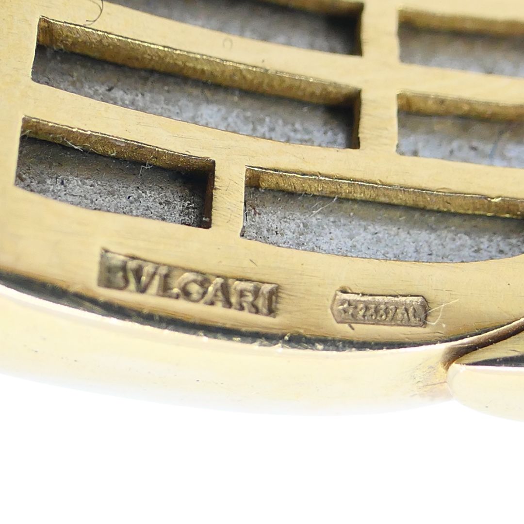 Vintage Bvlgari 18k Gold Steel Spiral Cuff Bracelet