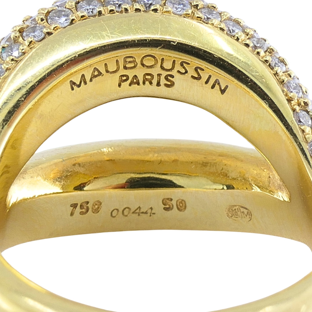 Mauboussin Paris 18k Gold Pavé Diamond Ring
