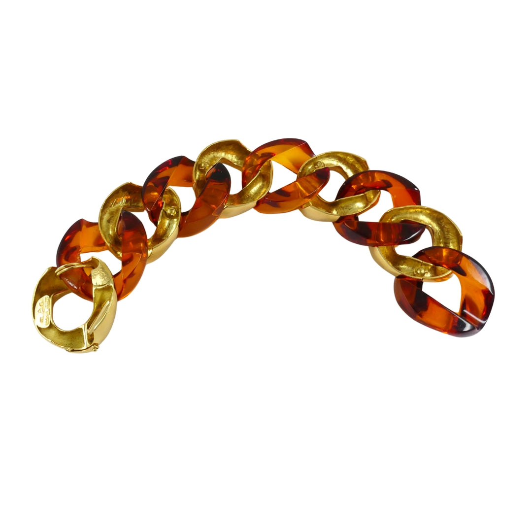 Seaman Schepps Amber Bracelet 18k Gold Link Bracelet