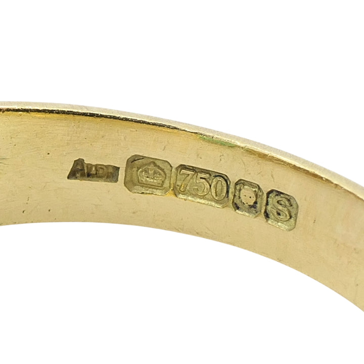 Asprey London 18k Gold Oval Cabochon Emerald Ring