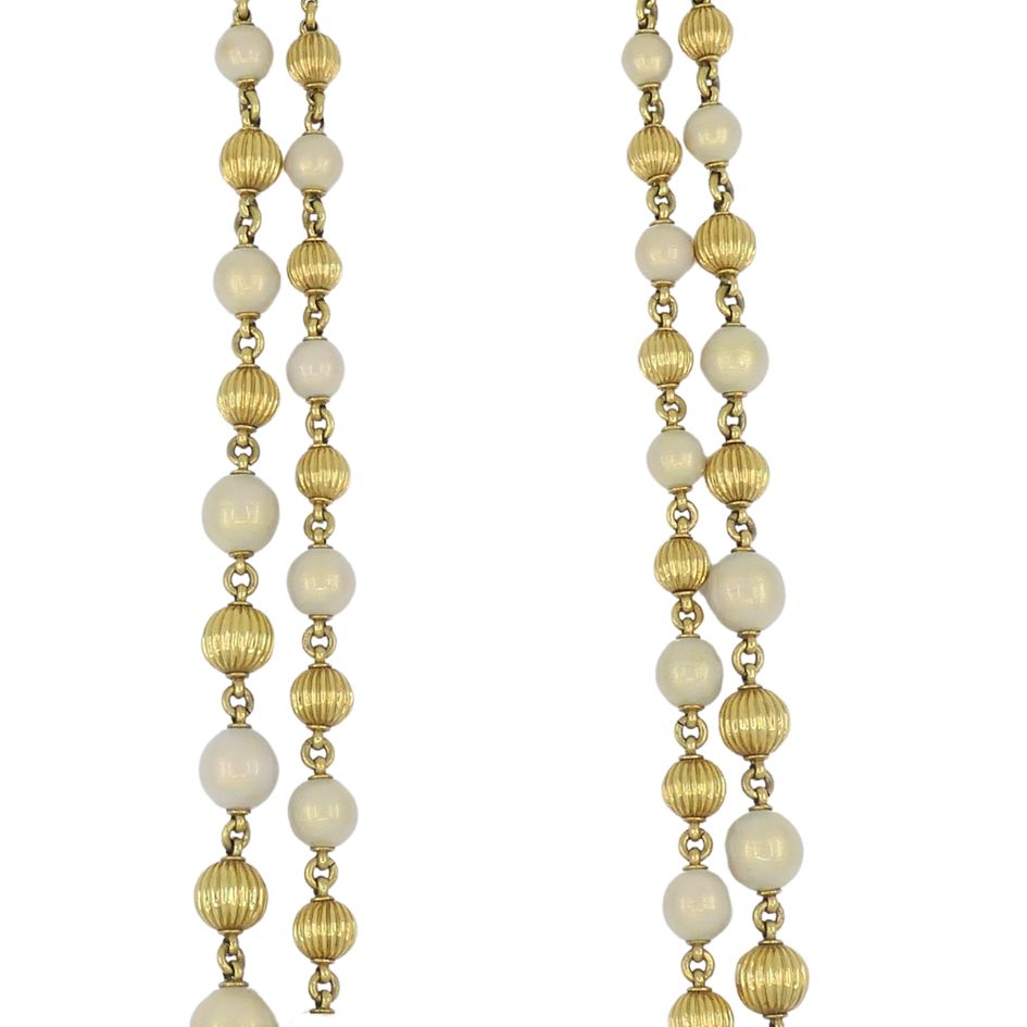 Vintage Tiffany & Co. 18k Gold Enamel Beaded Necklace