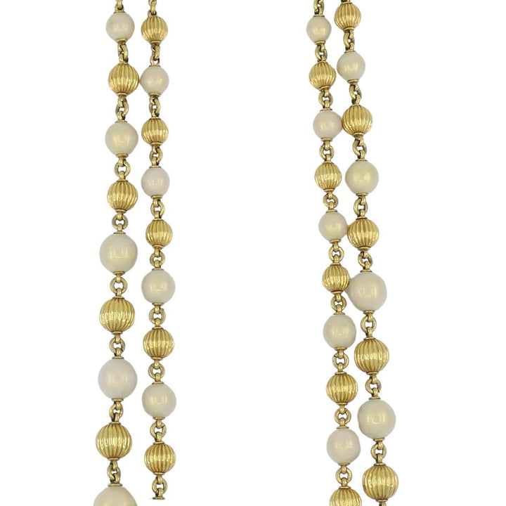 Vintage Tiffany & Co. 18k Gold Enamel Beaded Necklace