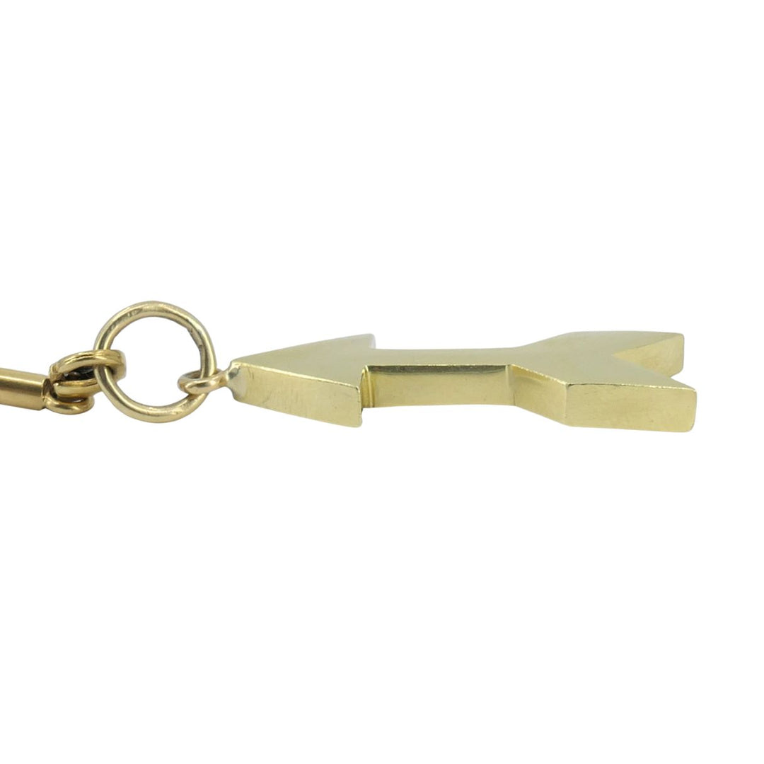 Cartier 18k Gold Arrow Pendant Black Silk Cord Necklace