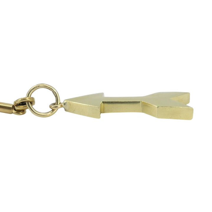 Cartier 18k Gold Arrow Pendant Black Silk Cord Necklace