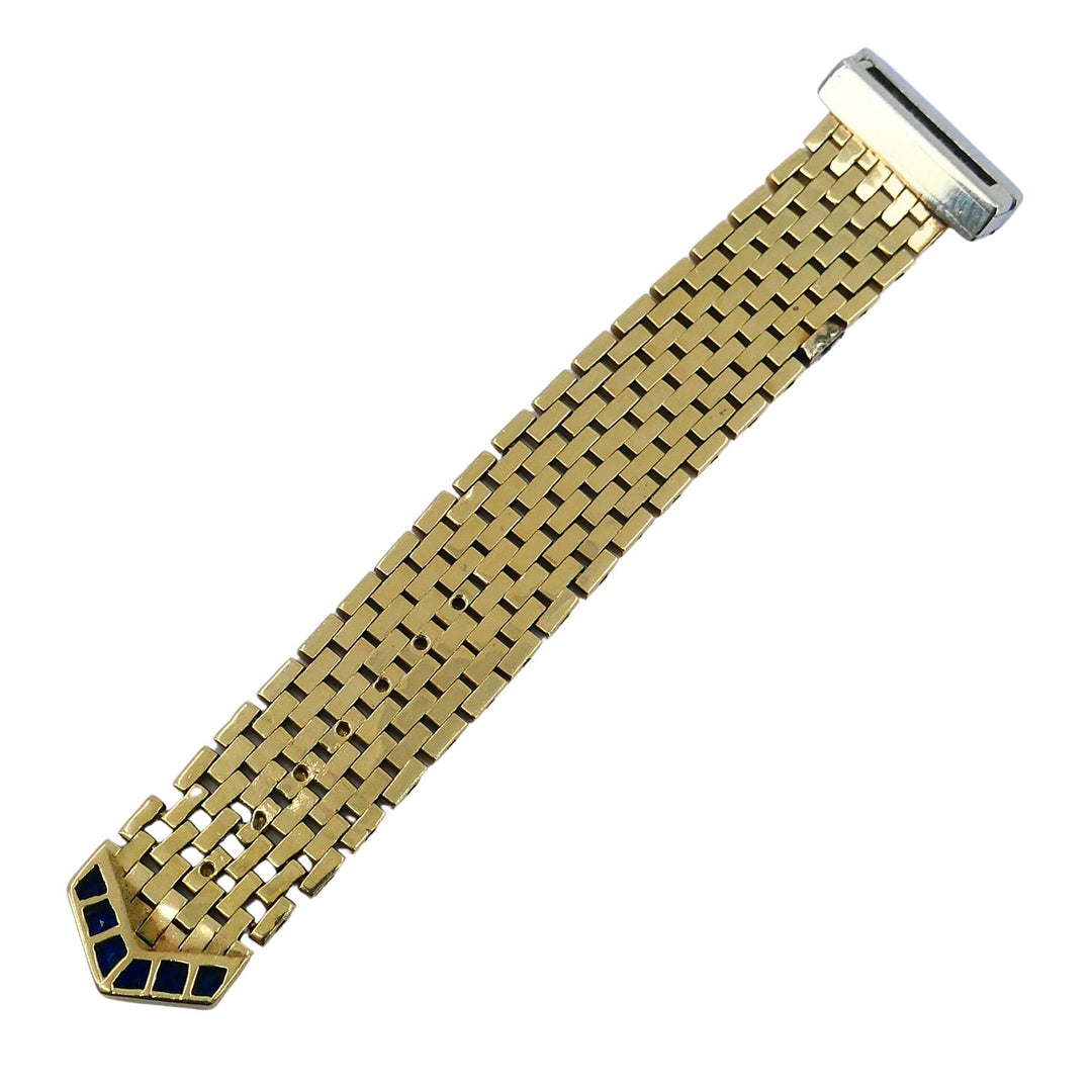 Vintage 14k Gold Platinum Diamond Sapphire Buckle Ring