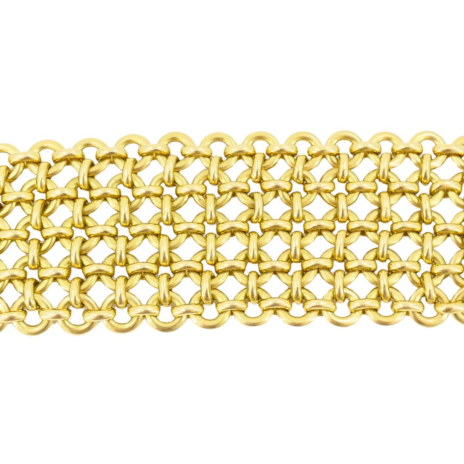 Vintage 18k Gold Two Tone Diamond Bracelet