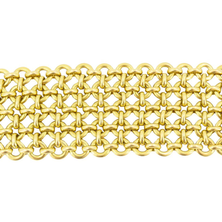 Vintage 18k Gold Two Tone Diamond Bracelet
