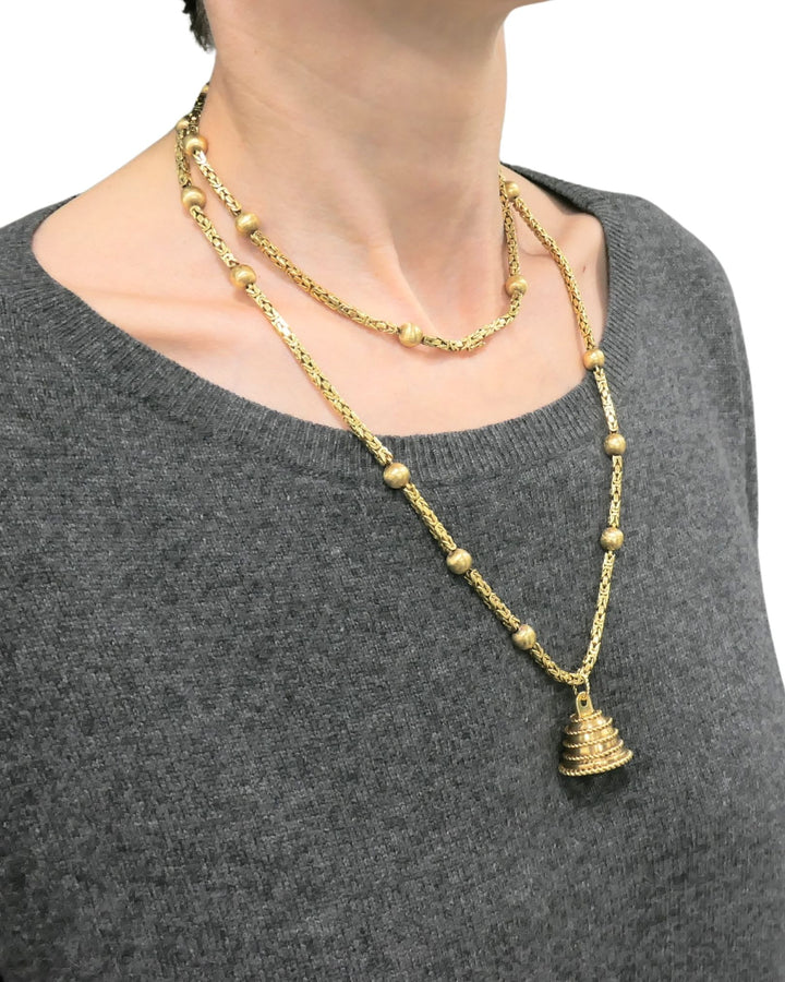 Van Cleef & Arpel Station Necklace 18k Gold Extra Long Chain Necklace
