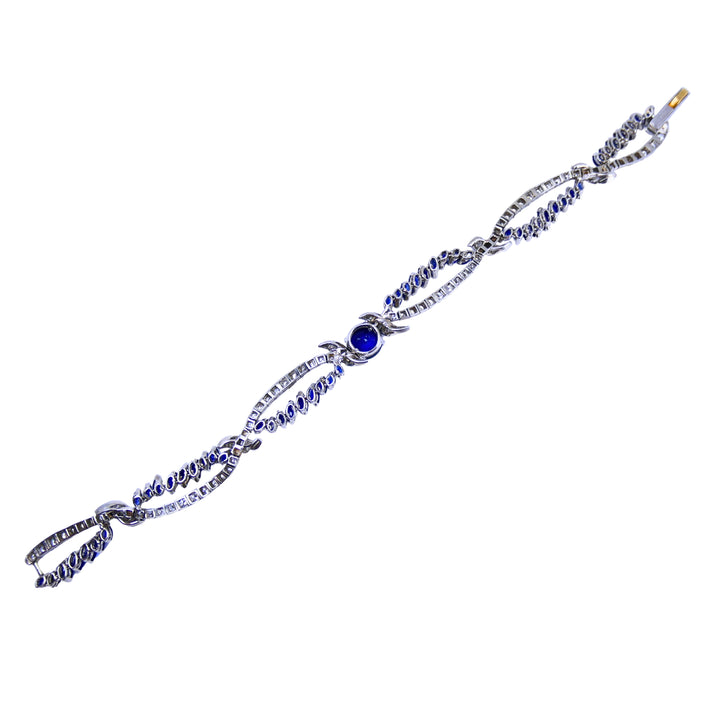 Oscar Heyman Platinum Sapphire Diamond Bracelet Certificate of Authenticity