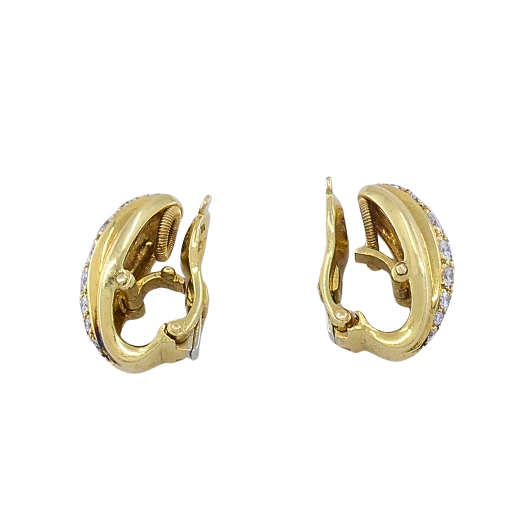 Cartier 18K Gold Chrysoprase Diamond Interchangeable Doorknocker Earrings