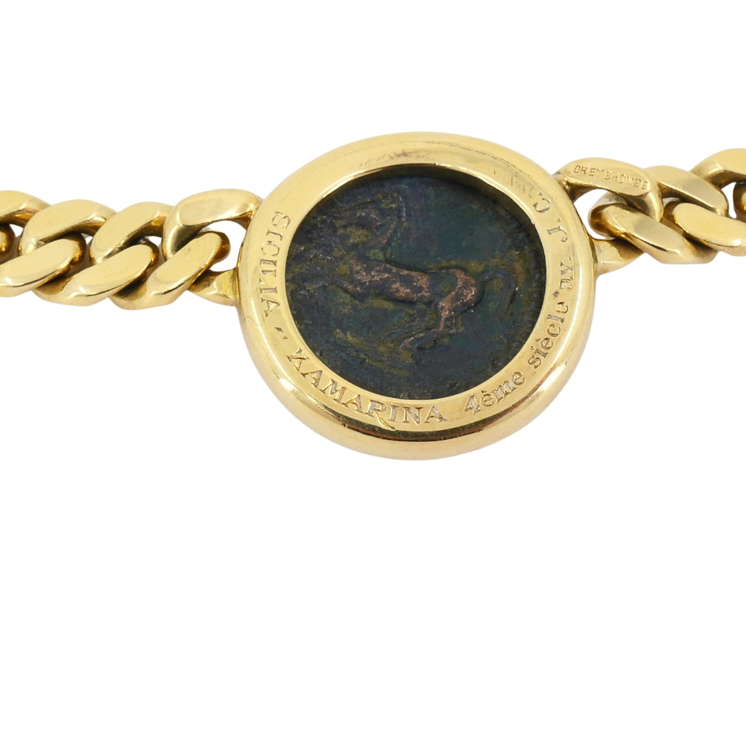 Bvlgari Vintage Bulgari Monete Necklace Bronze Ancient Coin 18k gold