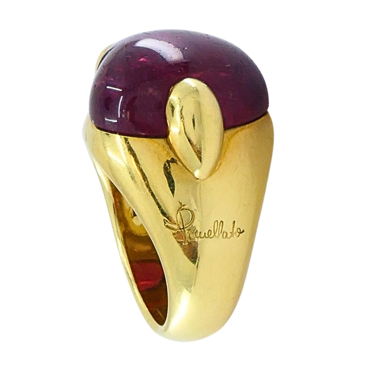 Pomellato 18K Yellow Gold Heart Tourmaline Ring