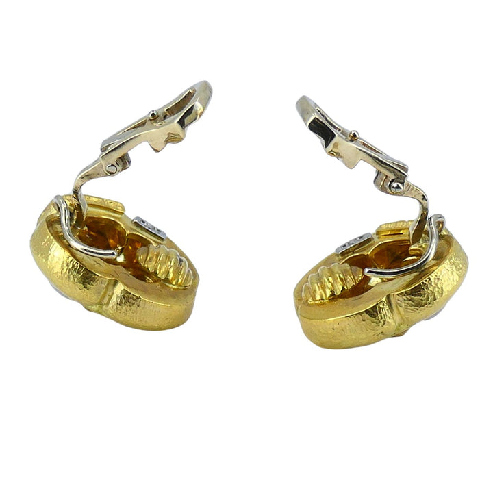 Vintage Trent 18k Gold Platinum Clip-on Earrings