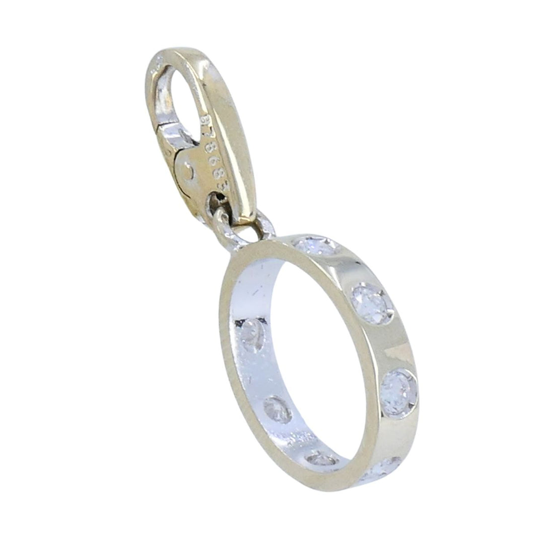 Cartier 18k White Gold LOVE Diamond Oval Charm Pendant