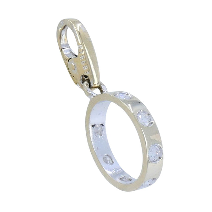 Cartier 18k White Gold LOVE Diamond Oval Charm Pendant