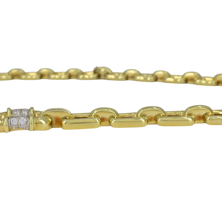 Vintage Cartier 18k Gold Diamond Square Link Collar Necklace