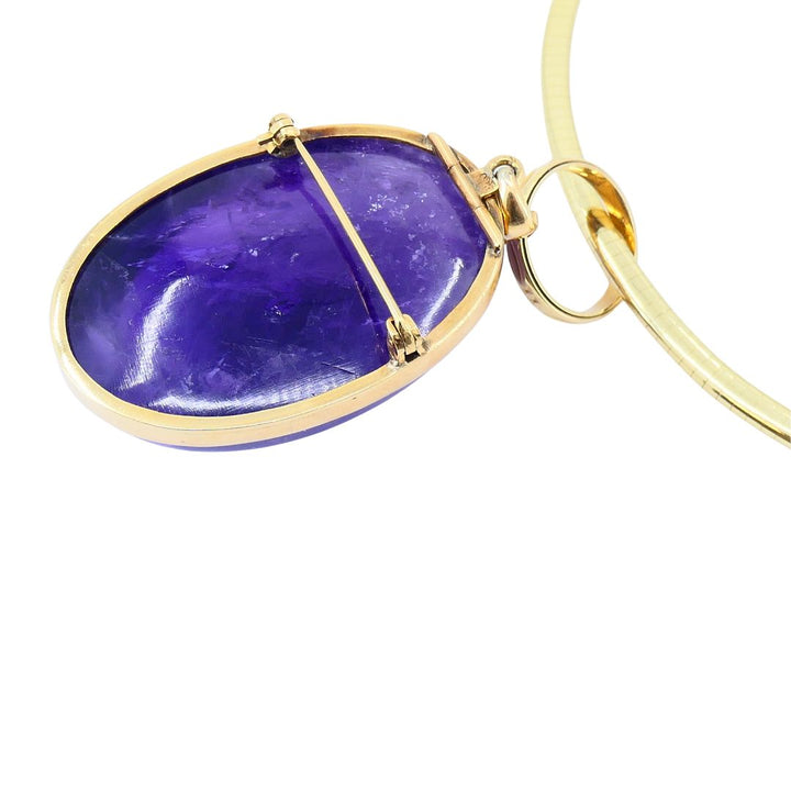 Vintage Gold Amethyst Pendant Necklace