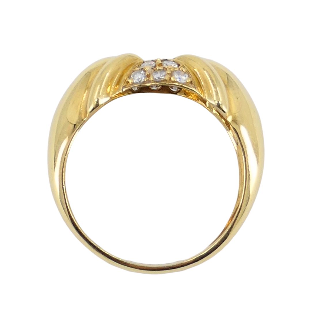 Vintage Chaumet Paris 18k Gold Diamond Ring Original Box