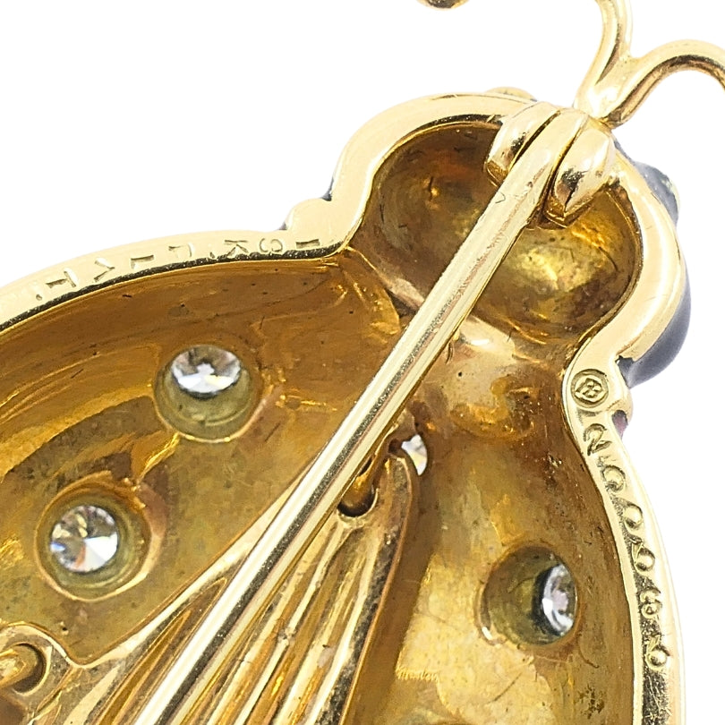 Oscar Heyman 18k Gold Diamond Enamel Ladybug Brooch