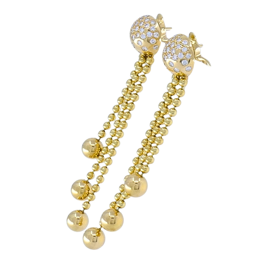 Cartier Nouvelle Vague Draperie 18k Gold Diamond Tassel Earrings, 1999