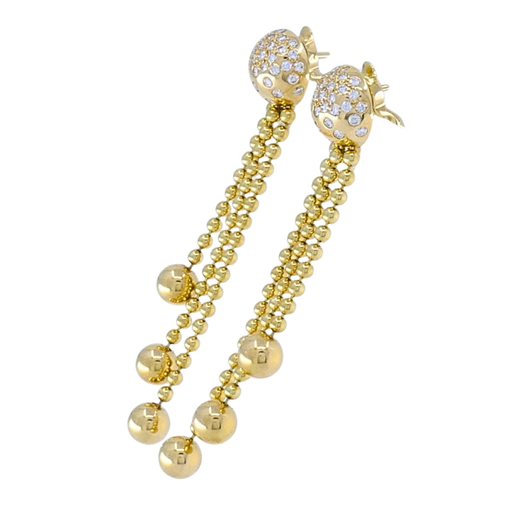Cartier Nouvelle Vague Draperie 18k Gold Diamond Tassel Earrings, 1999
