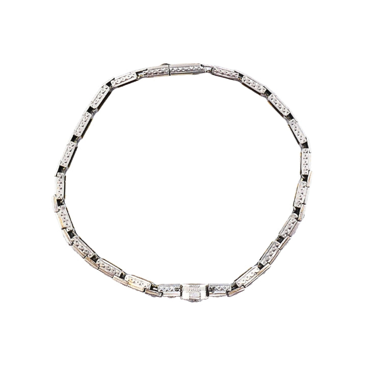 Vintage 14k White Gold Diamond Bracelet Estate Jewelry