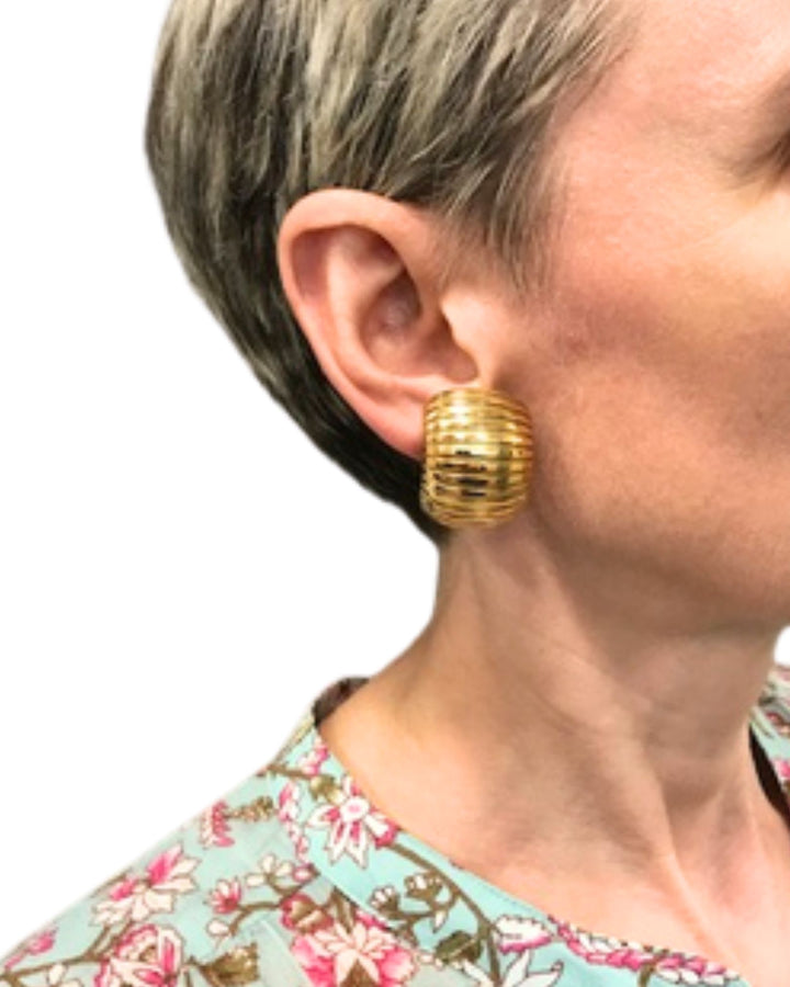 Carlo Weingrill 18k Gold Clip-On Earrings Tubogas Design