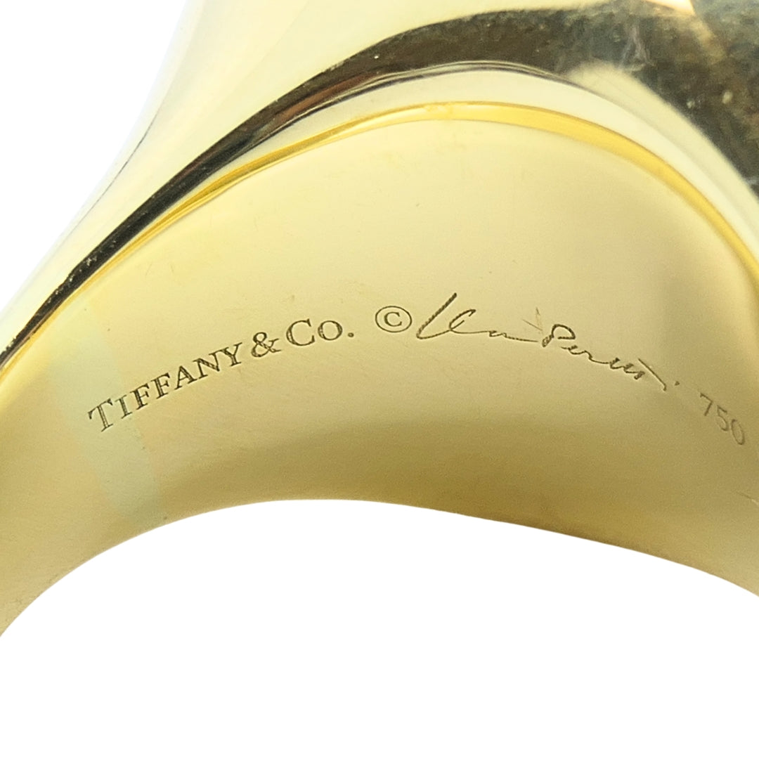 Tiffany & Co. Elsa Peretti 18k Gold Jade Cabochon Dome Ring