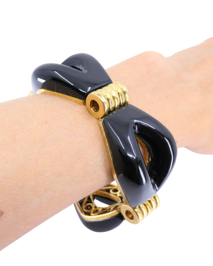 Tiffany & Co. Black Onyx Gold Bracelet 18k Cuff Bracelet