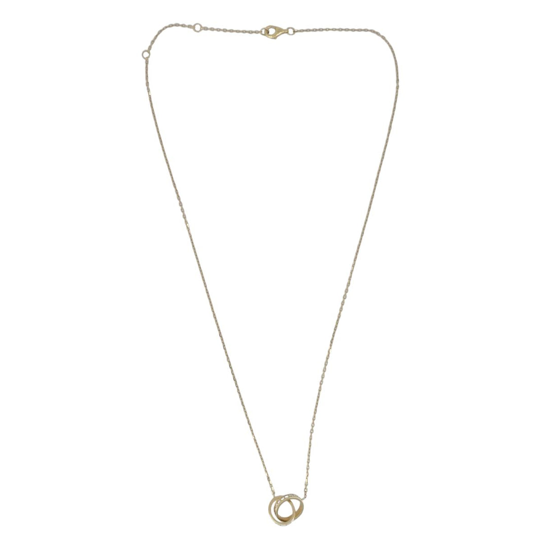 Cartier LOVE Interlocking 18k Gold Diamond Pendant Necklace