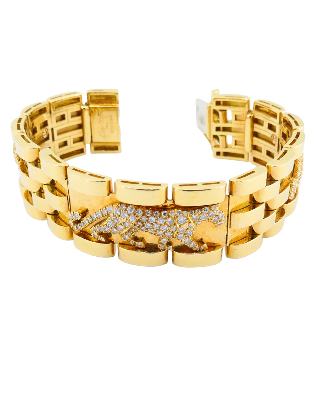 Cartier Walking Panthere Bracelet Mahango Diamond Gold Bracelet