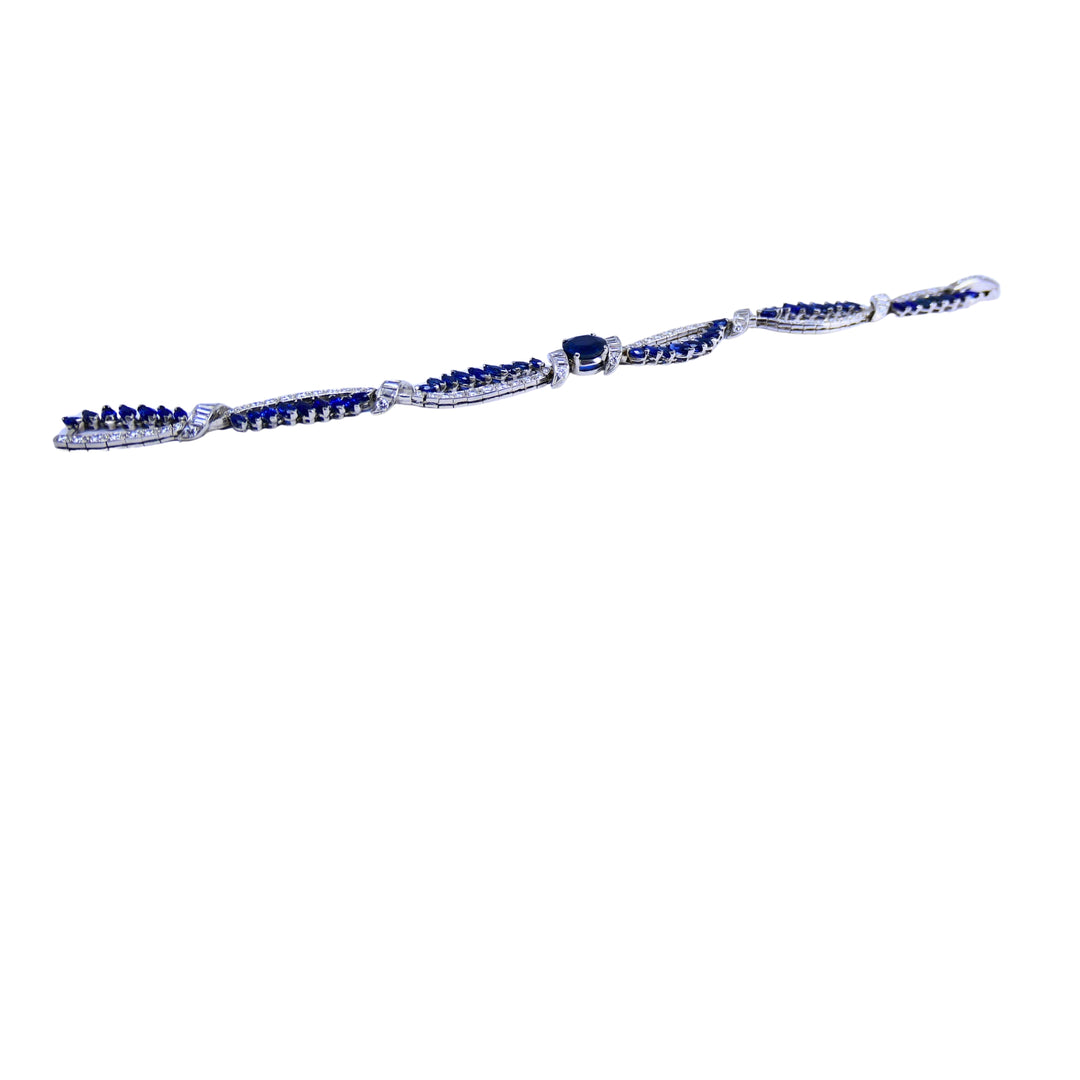 Oscar Heyman Platinum Sapphire Diamond Bracelet Certificate of Authenticity