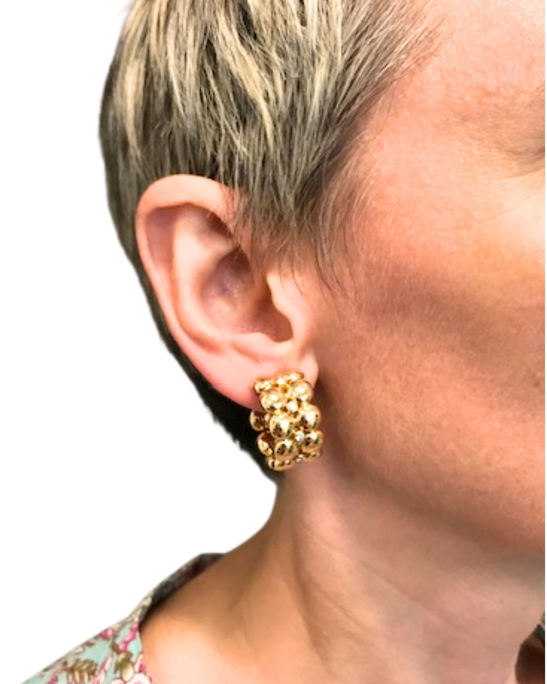 Cartier Honeymoon Clip-On Earrings 18k Gold Diamond Hoop Earrings