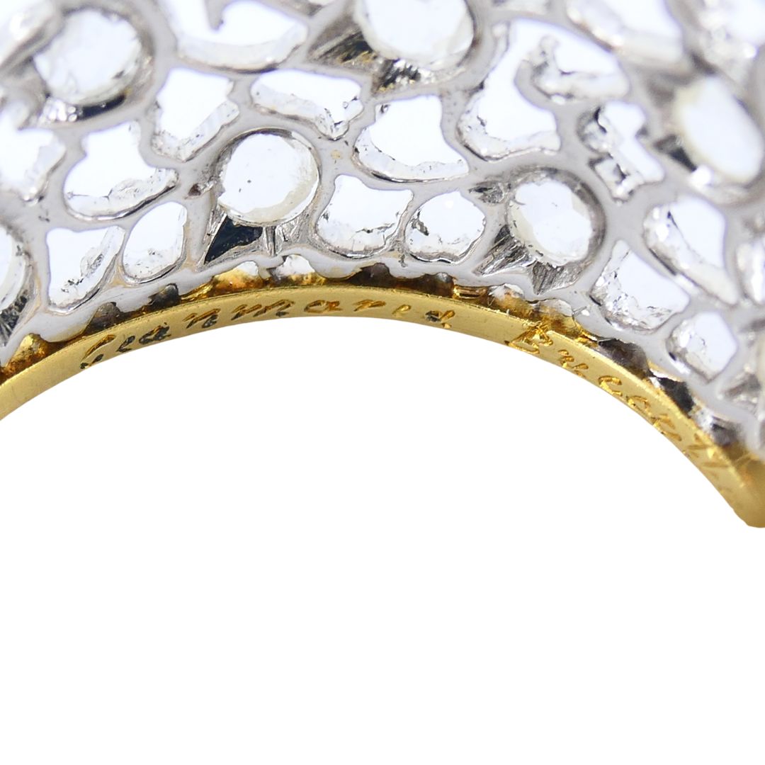 Vintage Buccellati 18k Two-tone Gold Diamond Open Work Band Ring