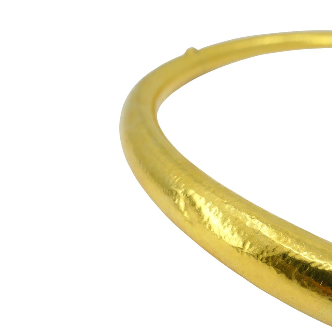 Vintage Greek 18k Hammered Gold Mechanical Collar Necklace