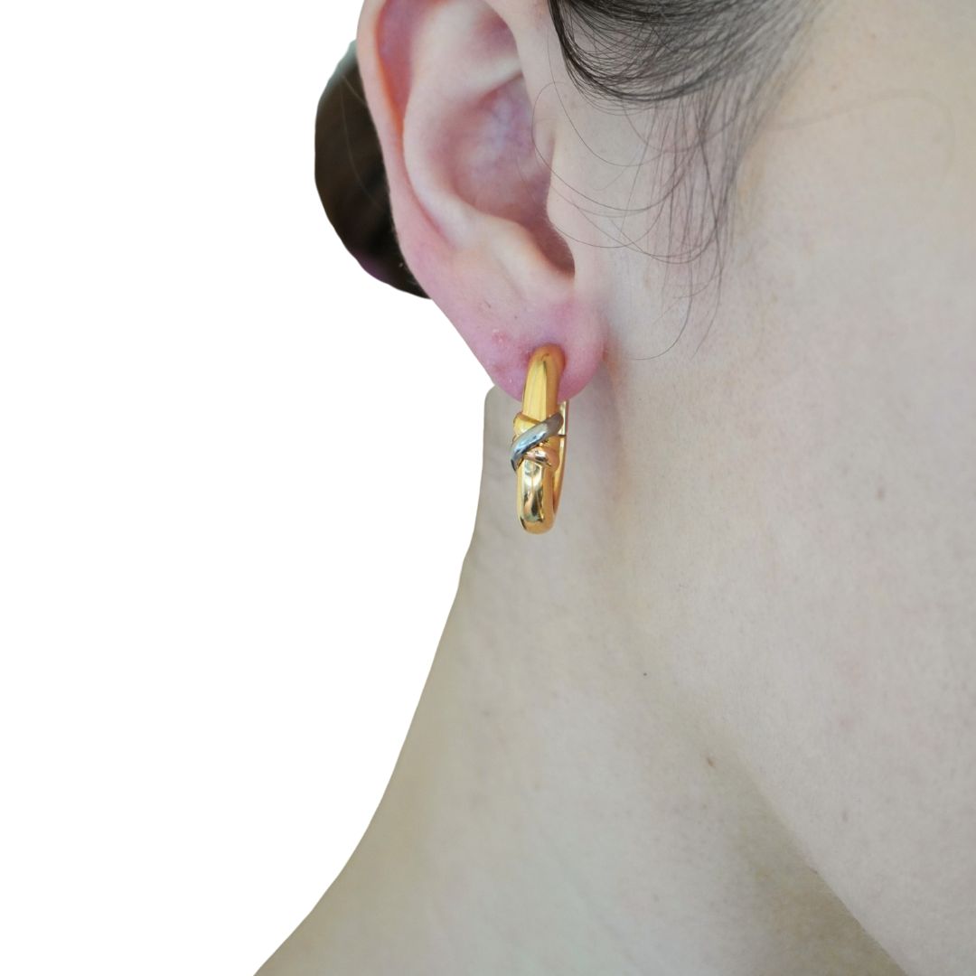 1995 Cartier 18k Gold Trinity Hoop Earrings
