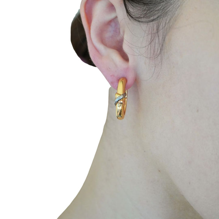 1995 Cartier 18k Gold Trinity Hoop Earrings