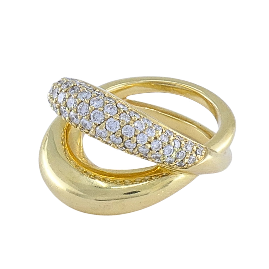 Mauboussin Paris 18k Gold Pavé Diamond Ring
