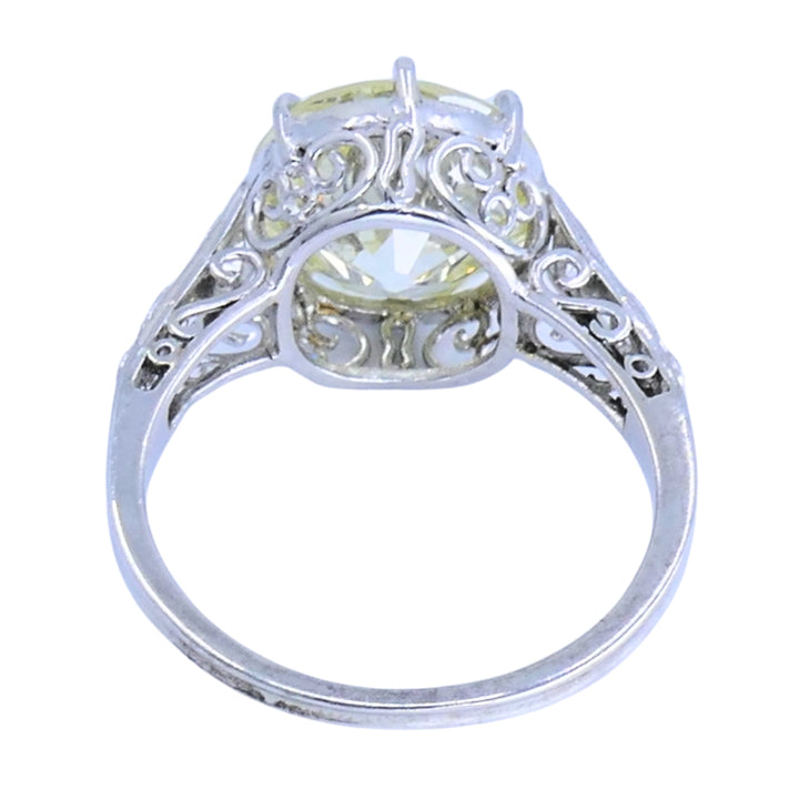 Art Deco Engagement Ring Old European Cut Diamond Platinum Ring Solitaire