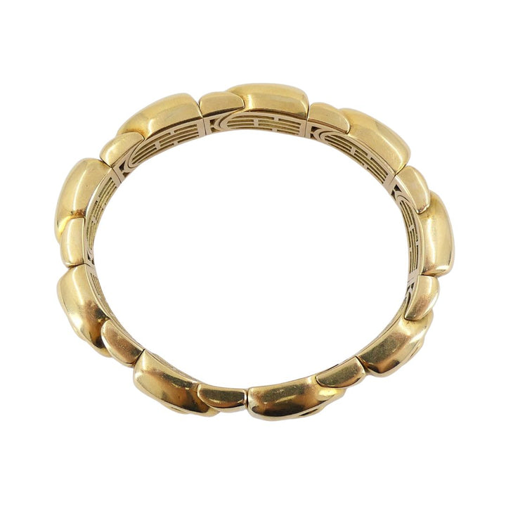 Vintage Bvlgari 18k Gold Steel Spiral Cuff Bracelet