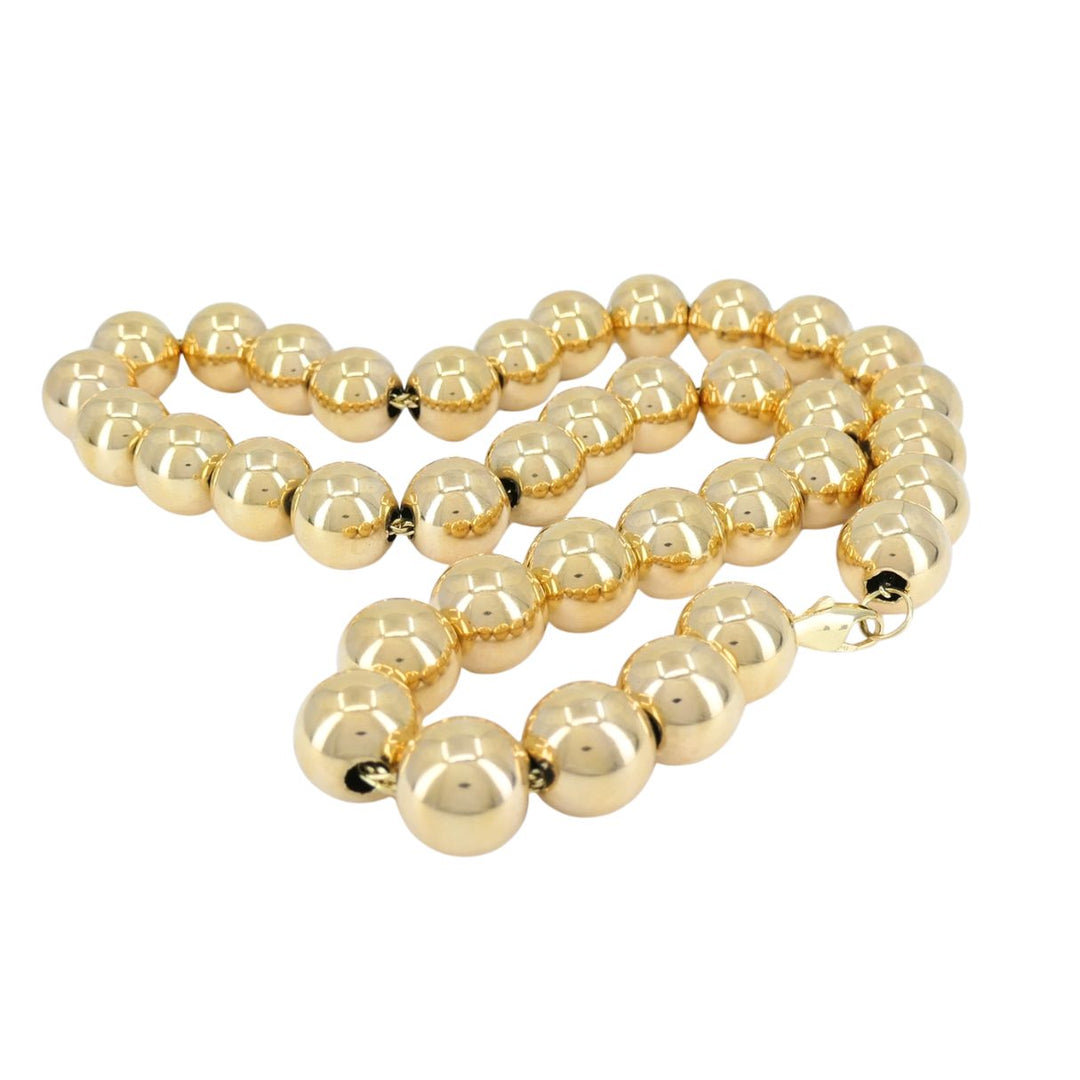 Vintage 14k Gold Ball Bead Collar Necklace Circa 1990s