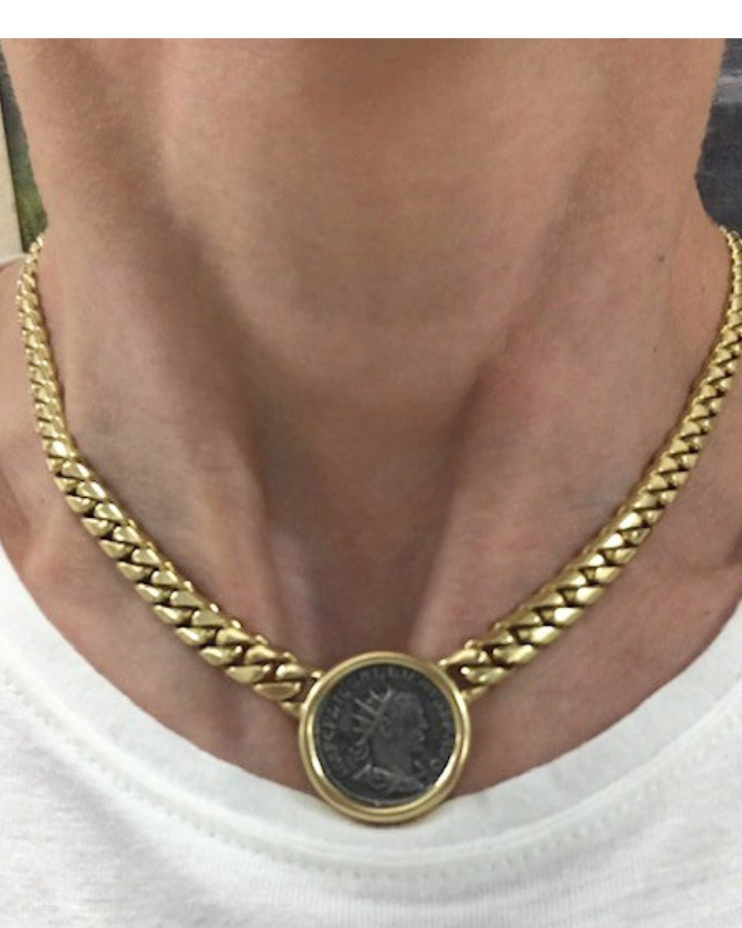 Bvlgari Vintage Bulgari Monete Necklace 18k Gold & Roman Coin
